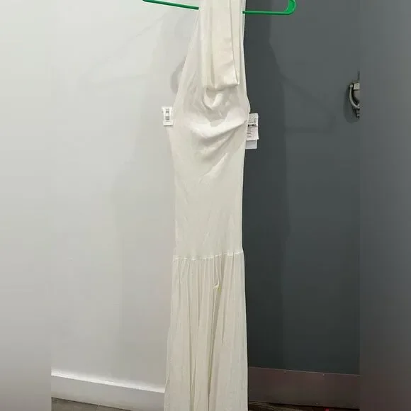 NWT Helsa Maxi Dress White Knit Jazzlyn Cowl Neck Off Shoulder Bridal XXS -  threedaughtersproperties.com